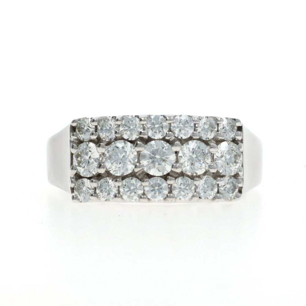Hearts on Fire Diamond Cluster Cocktail Band - White Gold 18k Rd 2.00ctw Ring